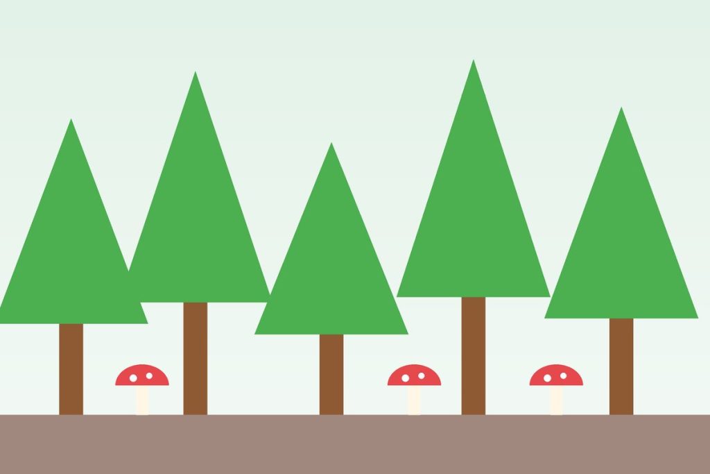 Illustration of a woodland